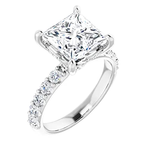 3 CT Princess Cut VVS1 Colorless Moissanite Engagement Ring Set, Wedding/Bridal Ring Set, Sterling Silver Vintage Antique Anniversary Promise Ring Set Gift for Her 3 CT Princess Cut VVS1 Colorless Moissanite Engagement Ring Set, Wedding/Bridal Ring Set, Sterling Silver Vintage Antique Anniversary Promise Ring Set Gift for Her