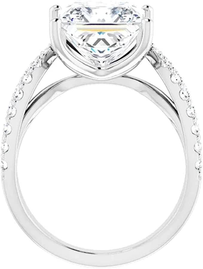 3 CT Princess Cut Colorless Moissanite Engagement Ring, Wedding/Bridal Ring Set, Solitaire Style, Solid Sterling Silver Vintage Antique, Anniversary Promise Ring Gifts for Her