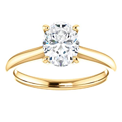 2.0 CT Oval Colorless Moissanite Engagement Rings, Wedding Bridal Ring Set, Eternity Solid 10K Yellow Gold Diamond Solitaire Prong Anniversary Promise Gift for Her 2.0 CT Oval Colorless Moissanite Engagement Rings, Wedding Bridal Ring Set, Eternity Solid 10K Yellow Gold Diamond Solitaire Prong Anniversary Promise Gift for Her