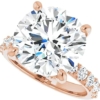 10K Gold 4 CT Round Cut VVS1 Simulated Diamond Engagement Ring for Women Bridal Ring Set Diamond Wedding Rings for Gifts Anniversary Promise Her Rose Gold