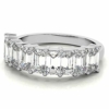 Excellent Emerald Brilliant Cut 1.30 Carat, Moissanite Diamond Promise Band, Prong Set, Eternity Sterling Silver Band, Valentine's Day Jewelry Gift, Customized Band For Her Excellent Emerald Brilliant Cut 1.30 Carat, Moissanite Diamond Promise Band, Prong Set, Eternity Sterling Silver Band, Valentine's Day Jewelry Gift, Customized Band For Her