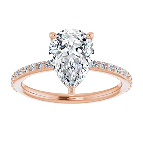 10K Solid Rose Gold Handmade Engagement Ring 1.0 CT Pear Cut Moissanite Diamond Solitaire Wedding/Bridal Ring for Women/Her Proposes Rings 10K Solid Rose Gold Handmade Engagement Ring 1.0 CT Pear Cut Moissanite Diamond Solitaire Wedding/Bridal Ring for Women/Her Proposes Rings