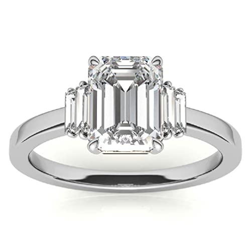 10K Solid White Gold Handmade Engagement Rings 2.0 CT Emerald Cut Moissanite Diamond Solitaire Wedding/Bridal Ring for Womens/Her Anniversary Ring 10K Solid White Gold Handmade Engagement Rings 2.0 CT Emerald Cut Moissanite Diamond Solitaire Wedding/Bridal Ring for Womens/Her Anniversary Ring