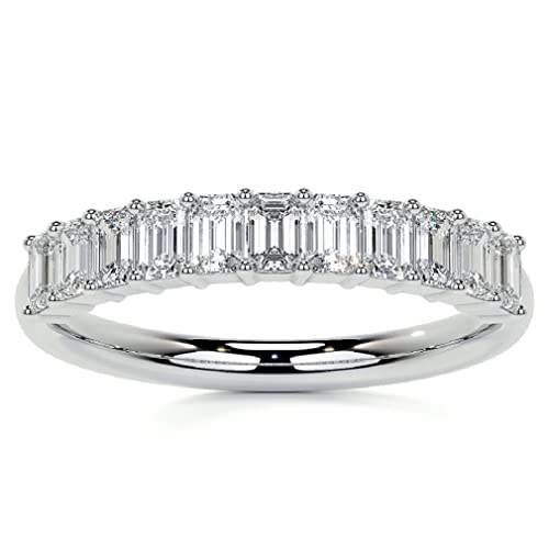 0.88 CT Moissanite Matching Comfort Fit Band Colorless Moissanite Engagement Ring Wedding Band, Silver Vintage Antique Anniversary Diamond Moissanite Rings Best Gifts for Her
