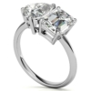 10K Solid White Gold Handmade Engagement Rings 3.0 CT Emerald,Heart Cut Moissanite Diamond Solitaire Wedding/Bridal Ring Set for Women/Her Propose Rings
