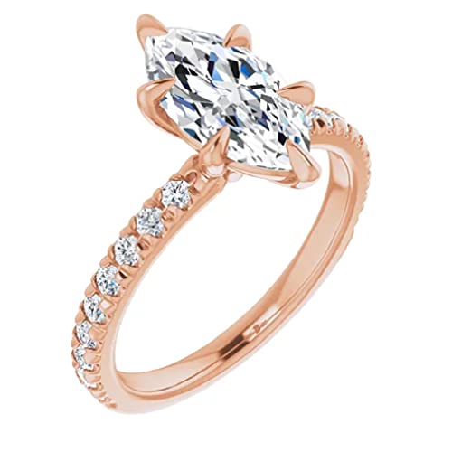 Solitaire Moissanite Engagement Ring Set, 4 CT Marquise Cut Moissanite Diamond Bridal Wedding Ring Set for Women, Her Propose Rings, VVS1 Colorless, 10K 14K 18K Solid Gold, 925 Silver Solitaire Moissanite Engagement Ring Set, 4 CT Marquise Cut Moissanite Diamond Bridal Wedding Ring Set for Women, Her Propose Rings, VVS1 Colorless, 10K 14K 18K Solid Gold, 925 Silver