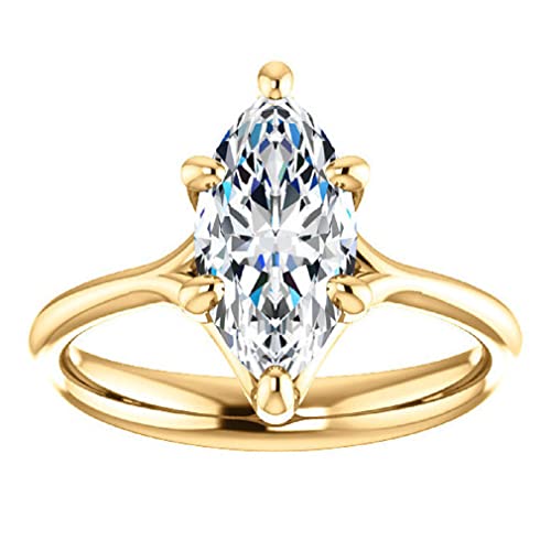 10K Solid Yellow Gold Handmade Engagement Ring 3 CT Marquise Cut Moissanite Diamond Solitaire Wedding/Bridal Rings for Women/Her Propose Gift 10K Solid Yellow Gold Handmade Engagement Ring 3 CT Marquise Cut Moissanite Diamond Solitaire Wedding/Bridal Rings for Women/Her Propose Gift