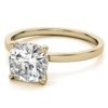 10K Solid Yellow Gold Handmade Engagement Rings 2.0 CT Cushion Cut Moissanite Diamond Solitaire Wedding/Bridal Ring Set for Women/Her Propose Ring