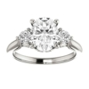 10K Solid White Gold Handmde Engagement Ring 3 CT Oval Cut Moissanite Diamond Solitaire Wedding/Bridal Ring for Women/Her Propose Rings