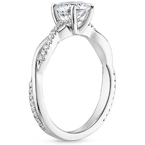 Petite Twisted Vine Moissanite Diamond Ring Set, 2 CT Round Moissanite Engagement Ring Set, Wedding Ring Set, Bridal Ring, Promise/Anniversary Rings for Wife Petite Twisted Vine Moissanite Diamond Ring Set, 2 CT Round Moissanite Engagement Ring Set, Wedding Ring Set, Bridal Ring, Promise/Anniversary Rings for Wife