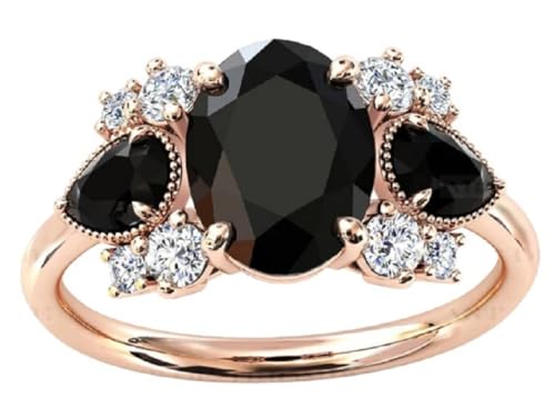 1.00 CT Vintage Black Onyx Engagement Ring Women Black Engagement Rings 14k Yellow Gold Black Onyx Wedding Ring Black Stone Vintage Bridal Anniversary Rings