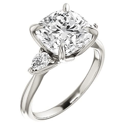 10K Solid White Gold Handmade Engagement Ring 2 CT Cushion Cut Moissanite Diamond Solitaire Wedding/Bridal Ring for Women/Her Proposes Rings 10K Solid White Gold Handmade Engagement Ring 2 CT Cushion Cut Moissanite Diamond Solitaire Wedding/Bridal Ring for Women/Her Proposes Rings