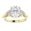10K Solid Yellow Gold Handmade Engagement Ring 2CT Oval Cut Moissanite Diamond Solitaire Wedding/Bridal Rings Set for Women/Her Propose Ring