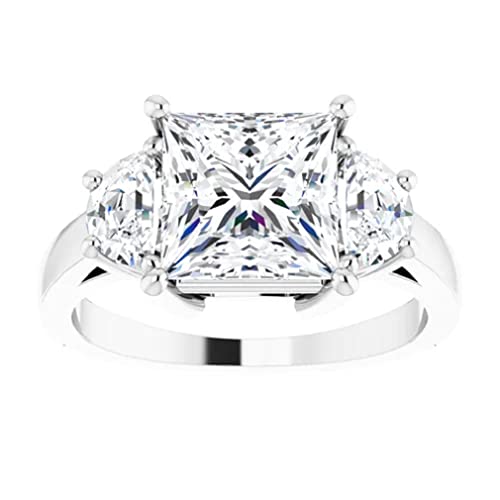 10K Solid White Gold Handmade Engagement Ring 3.0 CT Princess Cut Moissanite Diamond Solitaire Wedding/Bridal Rings for Women/Her Proposes Ring 10K Solid White Gold Handmade Engagement Ring 3.0 CT Princess Cut Moissanite Diamond Solitaire Wedding/Bridal Rings for Women/Her Proposes Ring