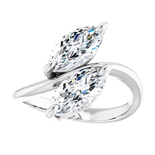 10K Solid White Gold Handmade Engagement Rings 4 CT Marquise Cut Moissanite Diamond Solitaire Wedding/Bridal Ring Set for Women/Her Propose Ring 10K Solid White Gold Handmade Engagement Rings 4 CT Marquise Cut Moissanite Diamond Solitaire Wedding/Bridal Ring Set for Women/Her Propose Ring