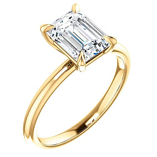 10K Solid Yellow Gold Handmade Engagement Ring 3 CT Emerald Cut Moissanite Diamond Solitaire Wedding/Bridal Ring Set for Women/Her Propose Ring 10K Solid Yellow Gold Handmade Engagement Ring 3 CT Emerald Cut Moissanite Diamond Solitaire Wedding/Bridal Ring Set for Women/Her Propose Ring