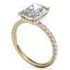 10K Solid Yellow Gold Handmade Engagement Rings 3.0 CT Radiant Cut Moissanite Diamond Solitaire Wedding/Bridal Ring Set for Women/Her Propose Ring