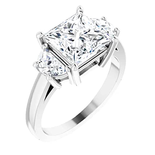 10K Solid White Gold Handmade Engagement Ring 3.0 CT Princess Cut Moissanite Diamond Solitaire Wedding/Bridal Rings for Women/Her Proposes Ring 10K Solid White Gold Handmade Engagement Ring 3.0 CT Princess Cut Moissanite Diamond Solitaire Wedding/Bridal Rings for Women/Her Proposes Ring