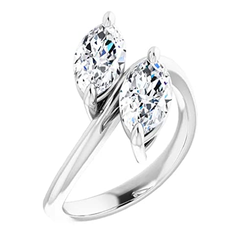 10K Solid White Gold Handmade Engagement Rings 4 CT Marquise Cut Moissanite Diamond Solitaire Wedding/Bridal Ring Set for Women/Her Propose Ring 10K Solid White Gold Handmade Engagement Rings 4 CT Marquise Cut Moissanite Diamond Solitaire Wedding/Bridal Ring Set for Women/Her Propose Ring
