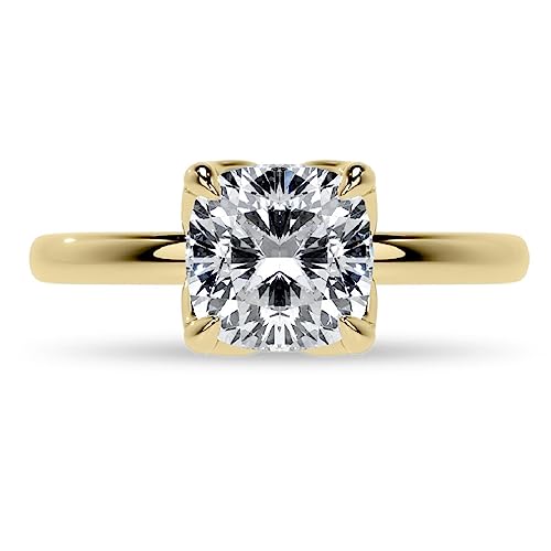 10K Solid Yellow Gold Handmade Engagement Ring 2.00 CT Cushion Cut Moissanite Diamond Solitaire Wedding/Bridal Rings for Her/Woman Best Ring 10K Solid Yellow Gold Handmade Engagement Ring 2.00 CT Cushion Cut Moissanite Diamond Solitaire Wedding/Bridal Rings for Her/Woman Best Ring