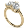 10K Solid Yellow Gold Handmade Engagement Rings 3.0 CT Princess & Pear Brilliant Cut Moissanite Diamond Solitaire Wedding/Bridal Rings Set for Women/Her Propose Rings