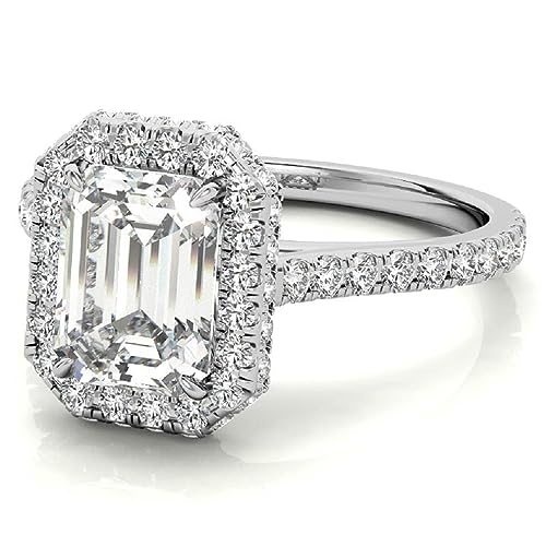 Sterling Silver Genuine Moissanite Engagement Ring, Ethically, Authentically & Organically Sourced 2 CT Emerald Cut, Moissanite Wedding Ring Sets, Anniversary Ring Sterling Silver Genuine Moissanite Engagement Ring, Ethically, Authentically & Organically Sourced 2 CT Emerald Cut, Moissanite Wedding Ring Sets, Anniversary Ring