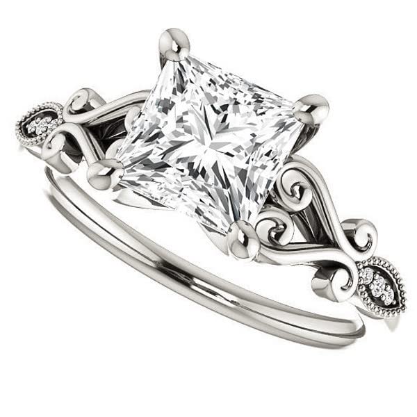 3 CT Princess Cut Colorless Moissanite Engagement Rings Wedding/Bridal Rings, Diamond Ring, Anniversary Solitaire Halo Accented Promise Vintage Antique Gold Silver Rings Perfact for Gift