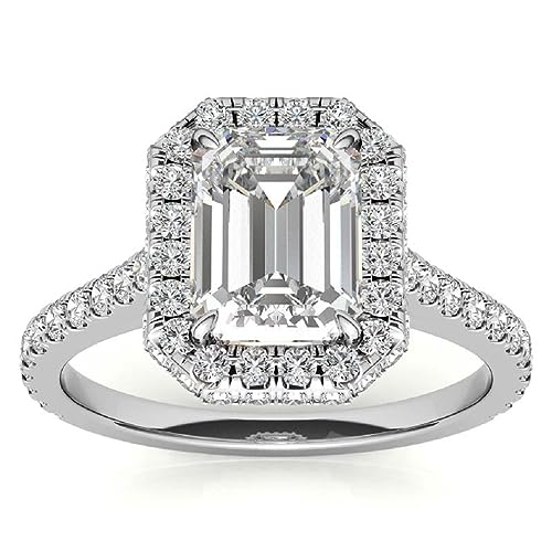 Sterling Silver Genuine Moissanite Engagement Ring, Ethically, Authentically & Organically Sourced 2 CT Emerald Cut, Moissanite Wedding Ring Sets, Anniversary Ring Sterling Silver Genuine Moissanite Engagement Ring, Ethically, Authentically & Organically Sourced 2 CT Emerald Cut, Moissanite Wedding Ring Sets, Anniversary Ring