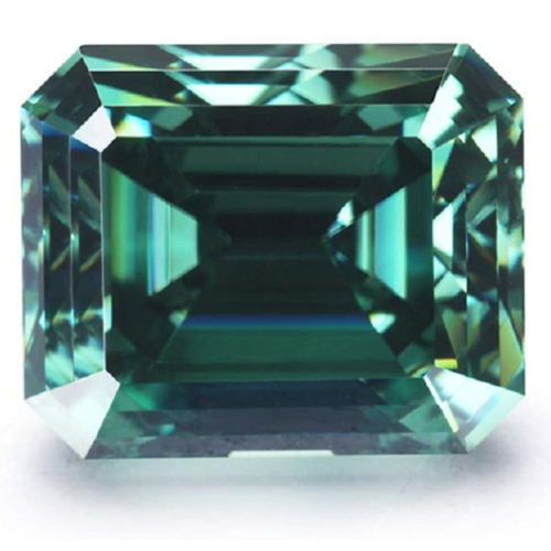 1CT - 100CT Emerald Cut Loose Moissanite Stone for Engagement Ring, Earring, Pendant Jewelry, Gifts | Green Moissanite Loose Diamond