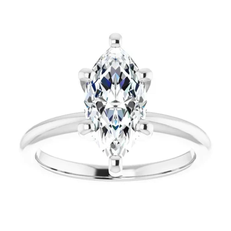 Marquise Cut Moissanite Ring in Silver or Solid Gold, 3 CT Solitaire Design for Women, Bridal Engagement and Wedding Band, Anniversary Present for Her, Timeless Elegance Marquise Cut Moissanite Ring in Silver or Solid Gold, 3 CT Solitaire Design for Women, Bridal Engagement and Wedding Band, Anniversary Present for Her, Timeless Elegance