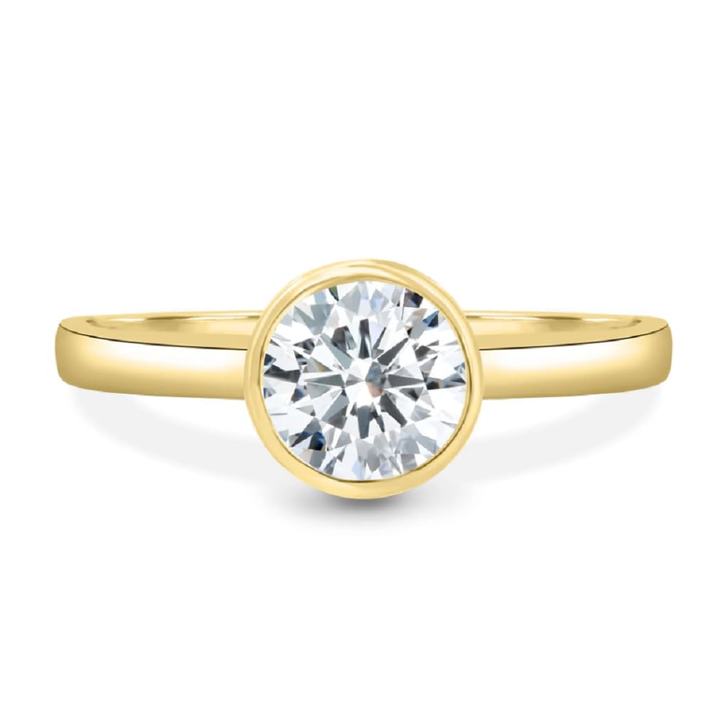 2 Carat Round Cut Engagement Rings Moissanite Solitaire Engagement Antique Style Rings for Women Promise Gifts for Her Engagement Ring
