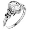 1 Carat Moissanite Ring Oval Cut Moissanite Rings Solitaire Promise Gifts for Her Moissanite Wedding Ring Vintage