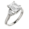 2 CT Wedding Sets For Women Vintage Wedding Rings Silver/Solid Gold Moissanite Emerald Cut Rings for Women Promise Gifts for Her Three Stone Rings for Women