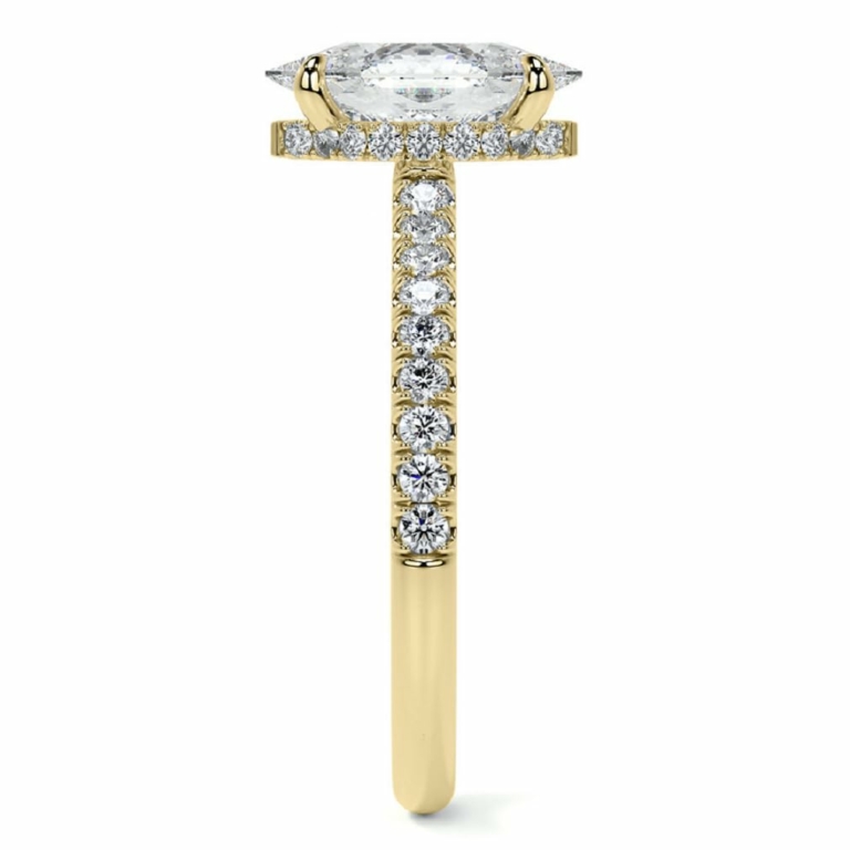 Duchess Marquise Cut Wedding Ring Silver/Solid Gold Moissanite Rings for Women 1.5 Carat Moissanite Ring Promise Gifts for Her Moissanite Rings Hidden Halo
