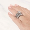 3 TCW Moissanite Round Cut Silver/Solid Gold Antique Rings for Women Moissanite Wedding Band Promise Gifts for Her Antique Eternity Engagement Ring