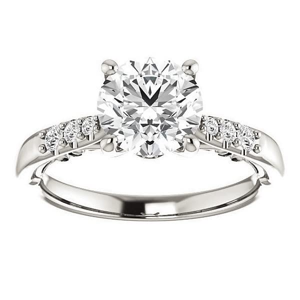 3 CT Round Cut Moissanite Ring Engagement Ring Solitaire Vintage Wedding Rings Silver/Solid Gold Promise Gifts for Her Wedding Ring Set Anniversary