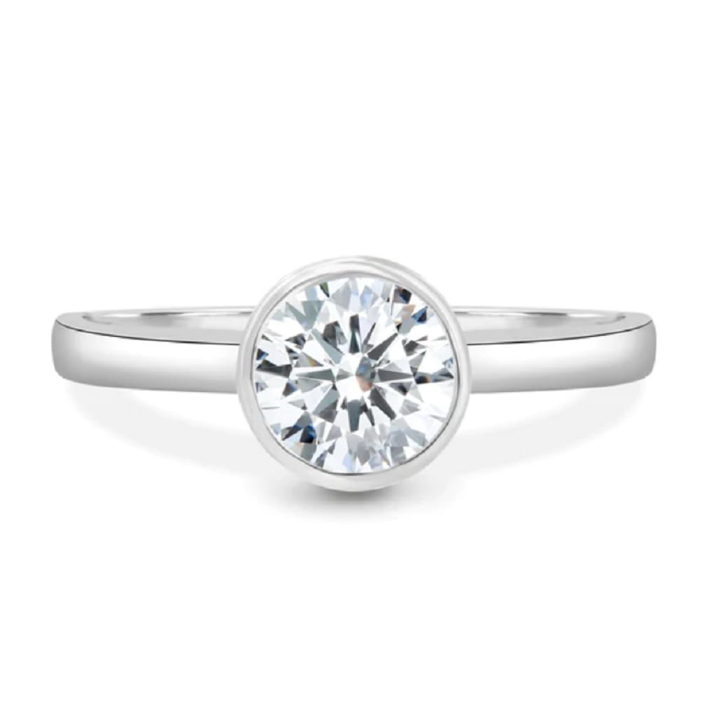 2 CT Moissanite Anniversary Womens Wedding Ring Solitaire Engagement Ring Round Cut Promise Gifts for Her Moissanite Fashion Rings for Women