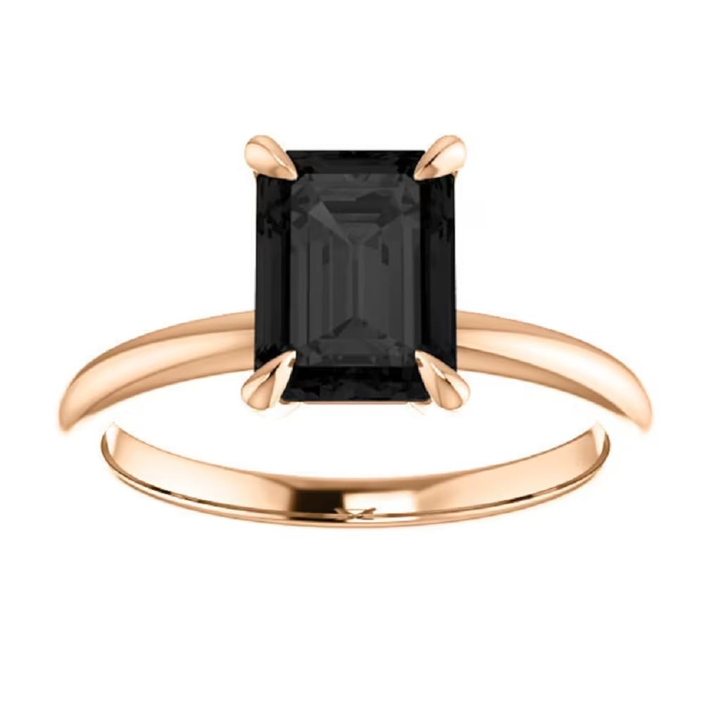 3 CT Solitaire Engagement Rings Emerald Cut Engagement Ring Womens Silver/Solid Gold Rings Promise Gifts for Her Moissanite Ring