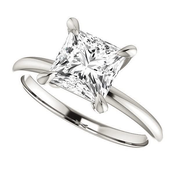 2 CT Moissanite Ring Anniversary Princess Cut Solitaire Engagement Ring Wedding Ring for Her Silver/Solid Gold Promise Gifts for Her Moissanite Classic Wedding Ring 2 CT Moissanite Ring Anniversary Princess Cut Solitaire Engagement Ring Wedding Ring for Her Silver/Solid Gold Promise Gifts for Her Moissanite Classic Wedding Ring