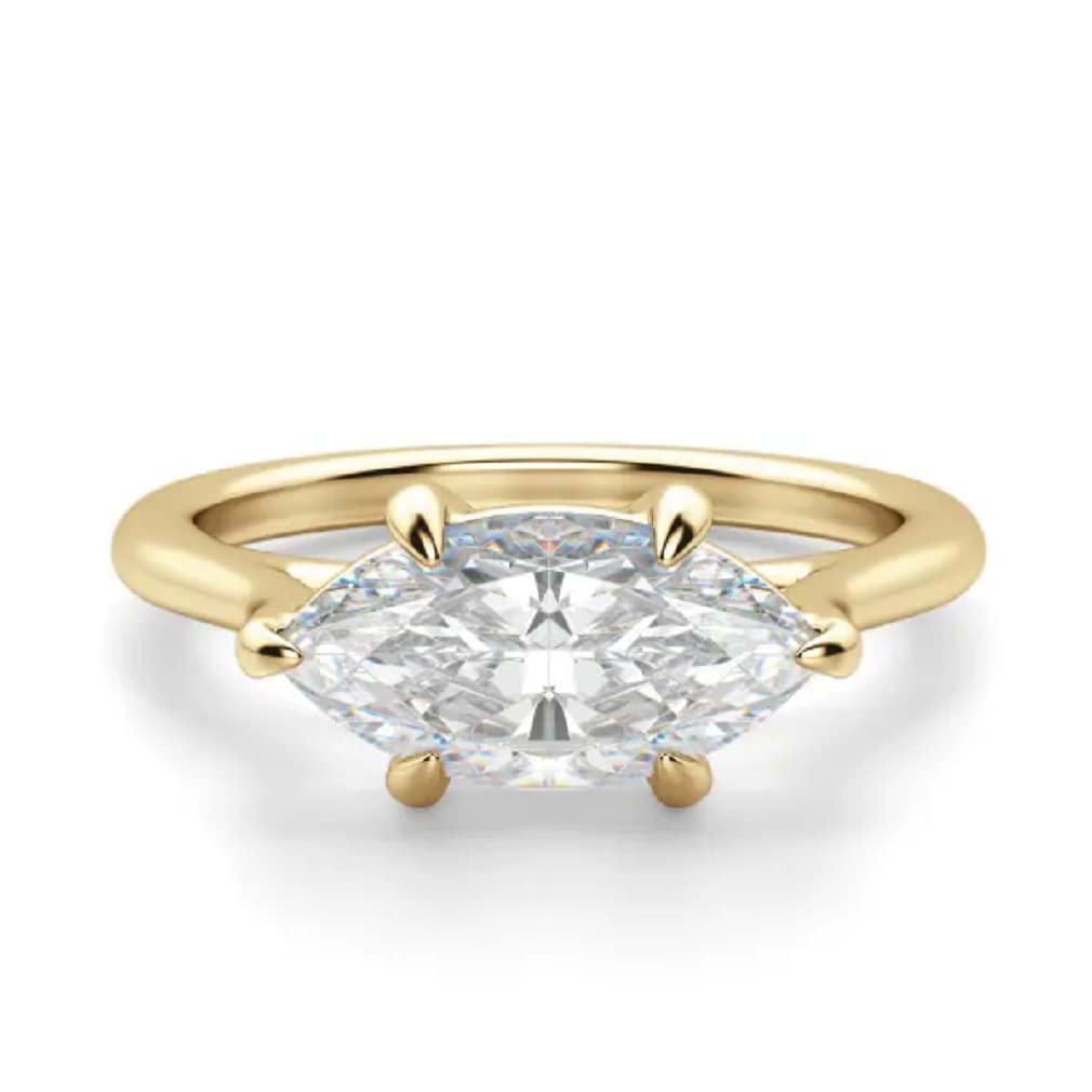 Marquise Cut Engagement Ring Silver/Solid Gold Womens Anniversary Rings Moissanite Rings for Women Promise Gifts for Her 3 Carat Moissanite Rings