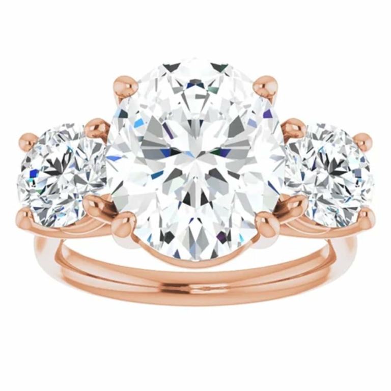 6 CT Oval Cut Moissanite Ring: Three Stone Solitaire Engagement & Wedding Band for Women, Anniversary Promise Gift 6 CT Oval Cut Moissanite Ring: Three Stone Solitaire Engagement & Wedding Band for Women, Anniversary Promise Gift