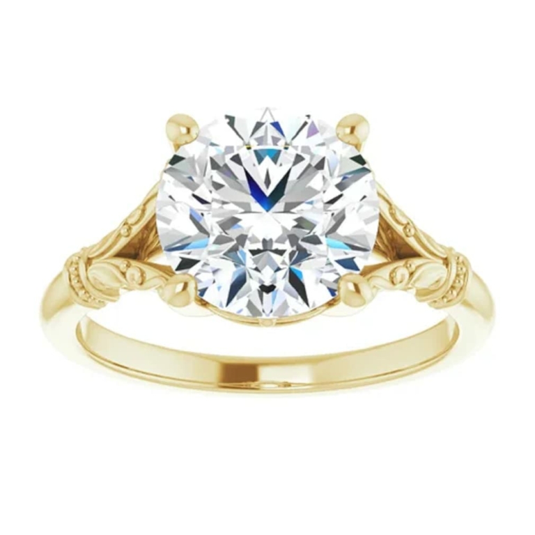 3 CT Anniversary Rings Moissanite Wedding Ring Sets Silver/Solid Gold Wedding Ring Promise Gifts for Her Split Shank Round Cut Engagement Ring