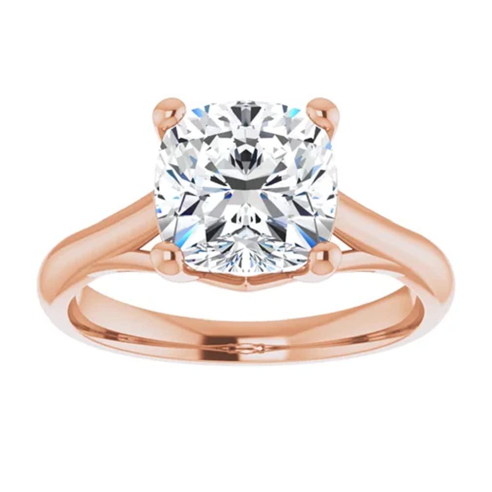 Solitaire Cut Moissanite Rings for Women Cushion Cut Moissanite Promise Gifts for Her 2 Ct Moissanite Engagement Rings for Women