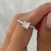 3 CT Princess Cut Engagement Ring Silver/Solid Gold Engagement Ring for Women Promise Gifts for Her Moissanite Ring