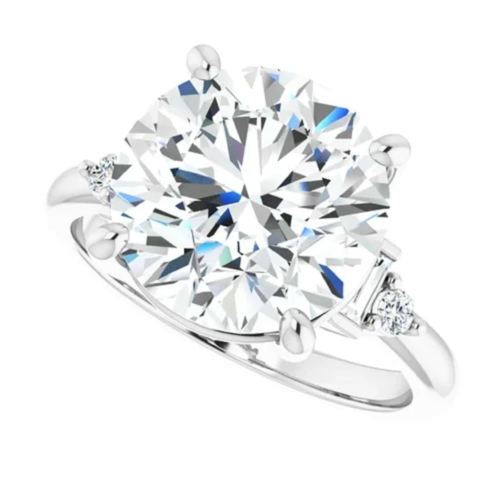 Moissanite Solitaire Ring, 5 CT Round Cut - Women's Bridal Wedding Engagement Ring, Anniversary Promise Gifts, Classic Solitaire Style Moissanite Solitaire Ring, 5 CT Round Cut - Women's Bridal Wedding Engagement Ring, Anniversary Promise Gifts, Classic Solitaire Style