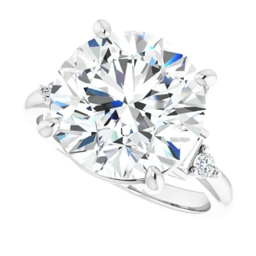 7 CT Round Moissanite Solitaire Ring for Women, Silver/Solid Gold, Perfect for Engagement and Wedding, Anniversary Promise Gift for Her, Classic Solitaire Design
