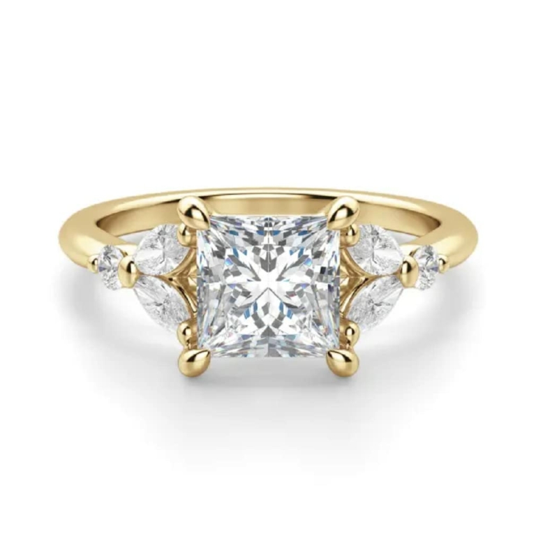 Silver/Solid Gold Wedding Ring 1 Carat Engagement Ring Moissanite Princess Cut Rings for Women Promise Gifts for Her Moissanite Ring Silver/Solid Gold Wedding Ring 1 Carat Engagement Ring Moissanite Princess Cut Rings for Women Promise Gifts for Her Moissanite Ring