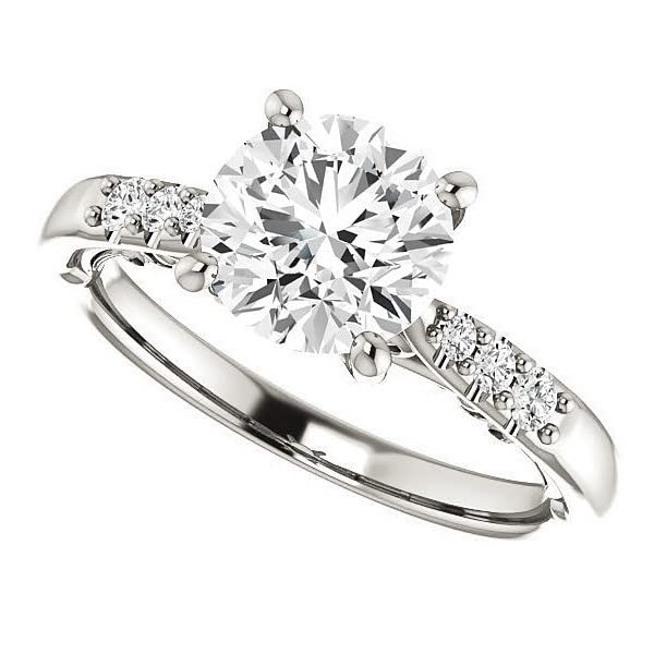 3 CT Round Cut Moissanite Ring Engagement Ring Solitaire Vintage Wedding Rings Silver/Solid Gold Promise Gifts for Her Wedding Ring Set Anniversary