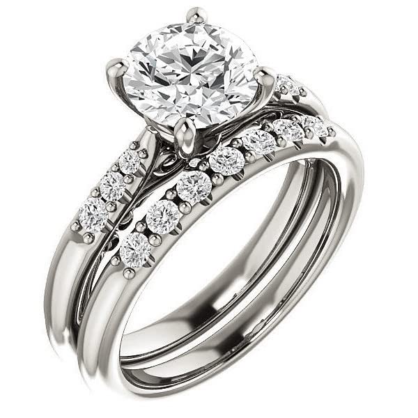 3 CT Round Cut Moissanite Ring Engagement Ring Solitaire Vintage Wedding Rings Silver/Solid Gold Promise Gifts for Her Wedding Ring Set Anniversary