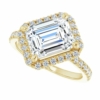 Emerald Cut Moissanite Engagement Ring Silver/Solid Gold Moissanite Wedding Ring Sets for Her 1 Carat Halo Promise Gifts for Her Moissanite Emerald Cut Moissanite Engagement Ring Silver/Solid Gold Moissanite Wedding Ring Sets for Her 1 Carat Halo Promise Gifts for Her Moissanite